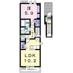 東中央町駅 徒歩6分 2階の物件間取画像